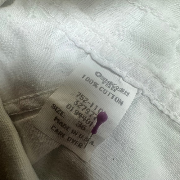 OshKosh B'gosh Womens White Denim Shortalls Overalls Size 36 - Picture 8 of 8